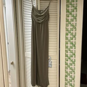 Revelry sage green velvet long dress (size 4)